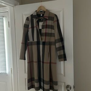 Beige plaid dress